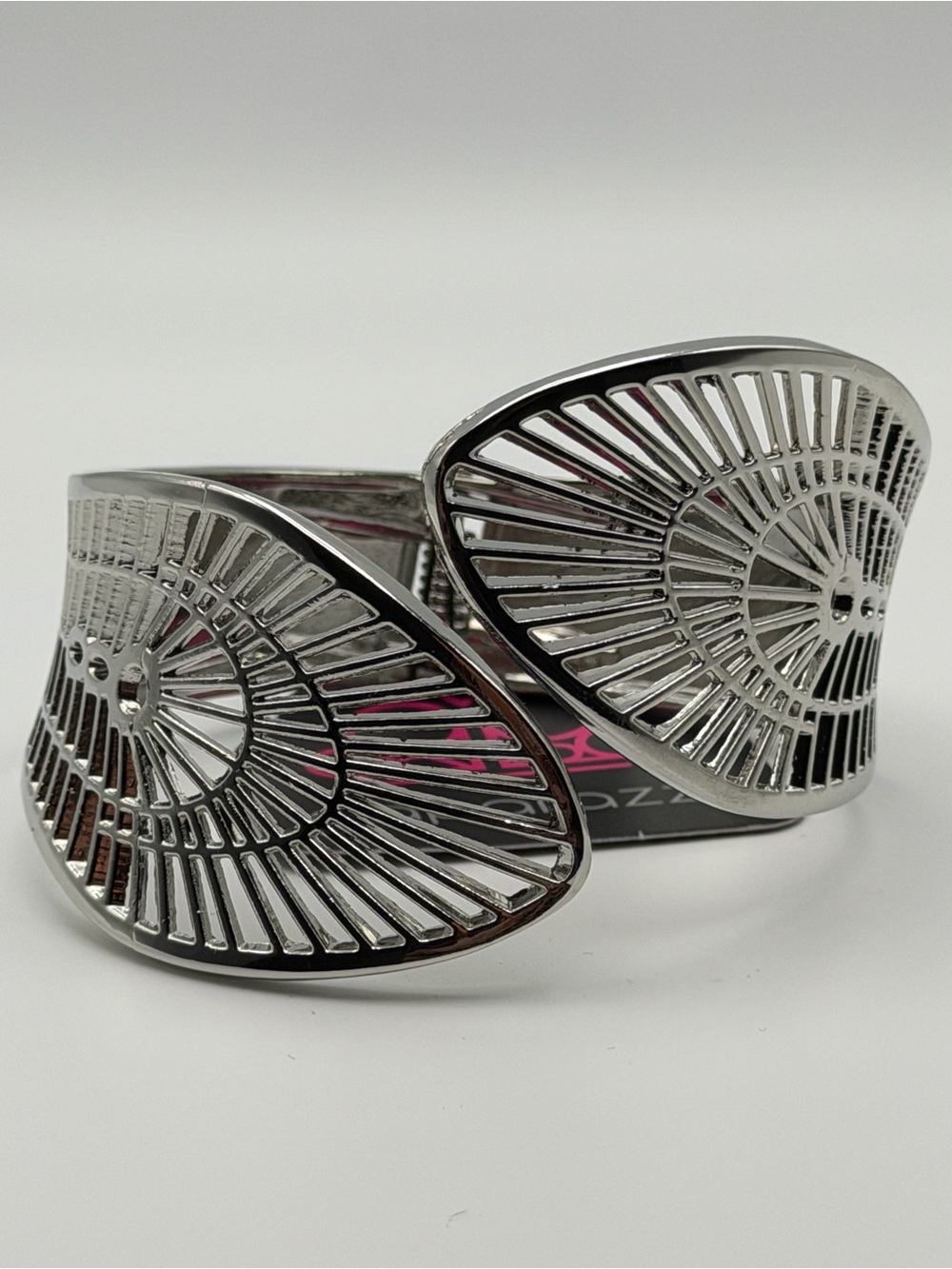 NWT paparazzi Palatial Palms Silver Cuff Hinged Bracelet Glam Boho Statement